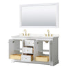 Custom image for White with Brushed Gold Trim / Carrara Cultured Marble / 58