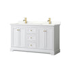Custom image for White with Brushed Gold Trim / Giotto Quartz / No Mirror