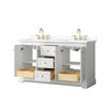Custom image for White with Brushed Gold Trim / Giotto Quartz / No Mirror
