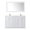 Custom image for White with Brushed Gold Trim / White Cultured Marble / 58