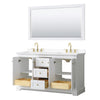 Custom image for White with Brushed Gold Trim / White Cultured Marble / 58