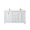 Custom image for White with Brushed Gold Trim / White Quartz / No Mirror