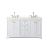 Custom image for White with Brushed Gold Trim / White Quartz / No Mirror