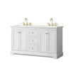 Custom image for White with Brushed Gold Trim / White Quartz / No Mirror