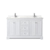 Custom image for White with Polished Chrome Trim / Carrara Cultured Marble / No Mirror