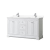 Custom image for White with Polished Chrome Trim / White Cultured Marble / No Mirror