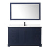 Custom image for Dark Blue with Matte Black Trim / Carrara Cultured Marble / 58