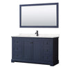 Custom image for Dark Blue with Matte Black Trim / Carrara Cultured Marble / 58