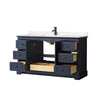 Custom image for Dark Blue with Matte Black Trim / Carrara Cultured Marble / No Mirror