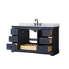 Custom image for Dark Blue with Matte Black Trim / White Carrara Marble / No Mirror