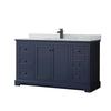 Custom image for Dark Blue with Matte Black Trim / White Carrara Marble / No Mirror