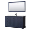 Custom image for Dark Blue with Matte Black Trim / White Cultured Marble / 58