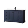 Custom image for Dark Blue with Matte Black Trim / White Cultured Marble / No Mirror
