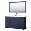 Custom image for Dark Blue with Matte Black Trim / White Cultured Marble / 58