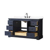 Custom image for Dark Blue with Matte Black Trim / White Cultured Marble / No Mirror