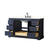 Custom image for Dark Blue with Matte Black Trim / White Quartz / No Mirror