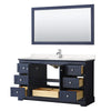 Custom image for Dark Blue with Polished Chrome Trim / Carrara Cultured Marble / 58
