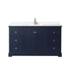Custom image for Dark Blue with Polished Chrome Trim / Carrara Cultured Marble / No Mirror