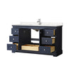 Custom image for Dark Blue with Polished Chrome Trim / Carrara Cultured Marble / No Mirror