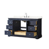Custom image for Dark Blue with Polished Chrome Trim / Carrara Cultured Marble / No Mirror