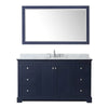 Custom image for Dark Blue with Polished Chrome Trim / White Carrara Marble / 58