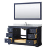Custom image for Dark Blue with Polished Chrome Trim / White Carrara Marble / 58