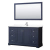 Custom image for Dark Blue with Polished Chrome Trim / White Cultured Marble / 58