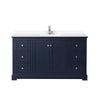 Custom image for Dark Blue with Polished Chrome Trim / White Cultured Marble / No Mirror