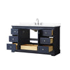 Custom image for Dark Blue with Polished Chrome Trim / White Cultured Marble / No Mirror