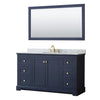 Custom image for Dark Blue with Brushed Gold Trim / White Carrara Marble / 58