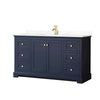 Custom image for Dark Blue with Brushed Gold Trim / Giotto Quartz / No Mirror