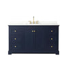 Custom image for Dark Blue with Brushed Gold Trim / Giotto Quartz / No Mirror