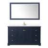 Custom image for Dark Blue with Brushed Gold Trim / White Cultured Marble / 58