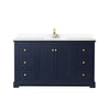 Custom image for Dark Blue with Brushed Gold Trim / White Cultured Marble / No Mirror