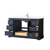 Custom image for Dark Blue with Brushed Gold Trim / White Cultured Marble / No Mirror