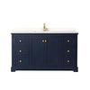 Custom image for Dark Blue with Brushed Gold Trim / White Quartz / No Mirror