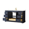 Custom image for Dark Blue with Brushed Gold Trim / White Quartz / No Mirror