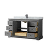 Custom image for Dark Gray with Matte Black Trim / White Carrara Marble / No Mirror