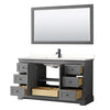 Custom image for Dark Gray with Matte Black Trim / White Quartz / 58