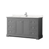 Custom image for Dark Gray with Polished Chrome Trim / Carrara Cultured Marble / No Mirror