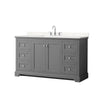Custom image for Dark Gray with Polished Chrome Trim / Carrara Cultured Marble / No Mirror