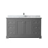 Custom image for Dark Gray with Polished Chrome Trim / White Carrara Marble / No Mirror