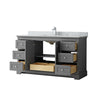 Custom image for Dark Gray with Polished Chrome Trim / White Carrara Marble / No Mirror