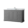 Custom image for Dark Gray with Polished Chrome Trim / White Carrara Marble / No Mirror