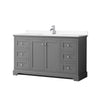 Custom image for Dark Gray with Polished Chrome Trim / White Cultured Marble / No Mirror