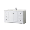 Custom image for White with Matte Black Trim / Carrara Cultured Marble / No Mirror