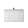 Custom image for White with Matte Black Trim / White Carrara Marble / No Mirror