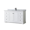 Custom image for White with Matte Black Trim / White Carrara Marble / No Mirror