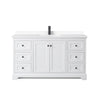 Custom image for White with Matte Black Trim / White Cultured Marble / No Mirror