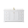 Custom image for White with Brushed Gold Trim / Carrara Cultured Marble / No Mirror
